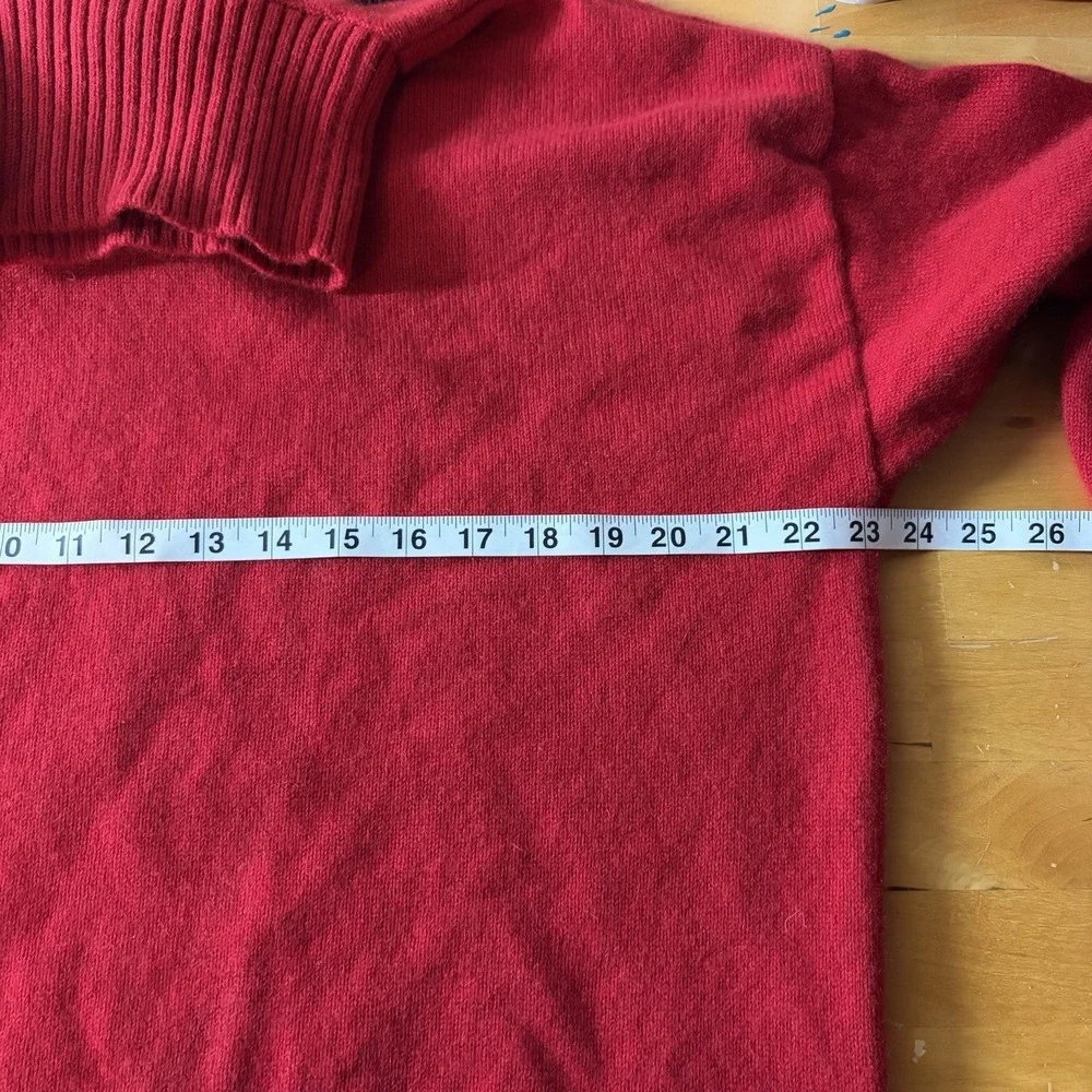 J. McLaughlin Oversized Red Cashmere Sweater Size XL Luxury Old Money Capsule